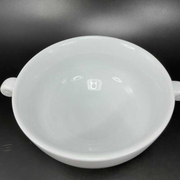 Over And Back Stoneware Ceramic Bowl Dish Set 2 Bowls With Handles White Dishes - Picture 6 of 13